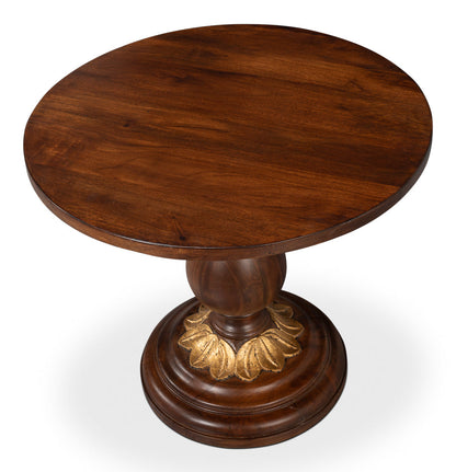 Elizabeth Mango Wood Reddish Brown Round End Table