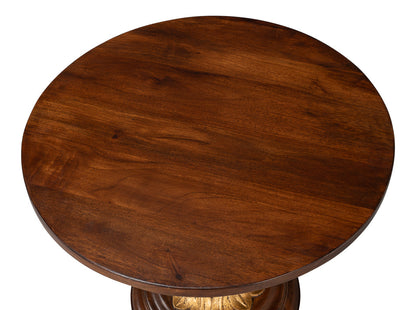 Elizabeth Mango Wood Reddish Brown Round End Table