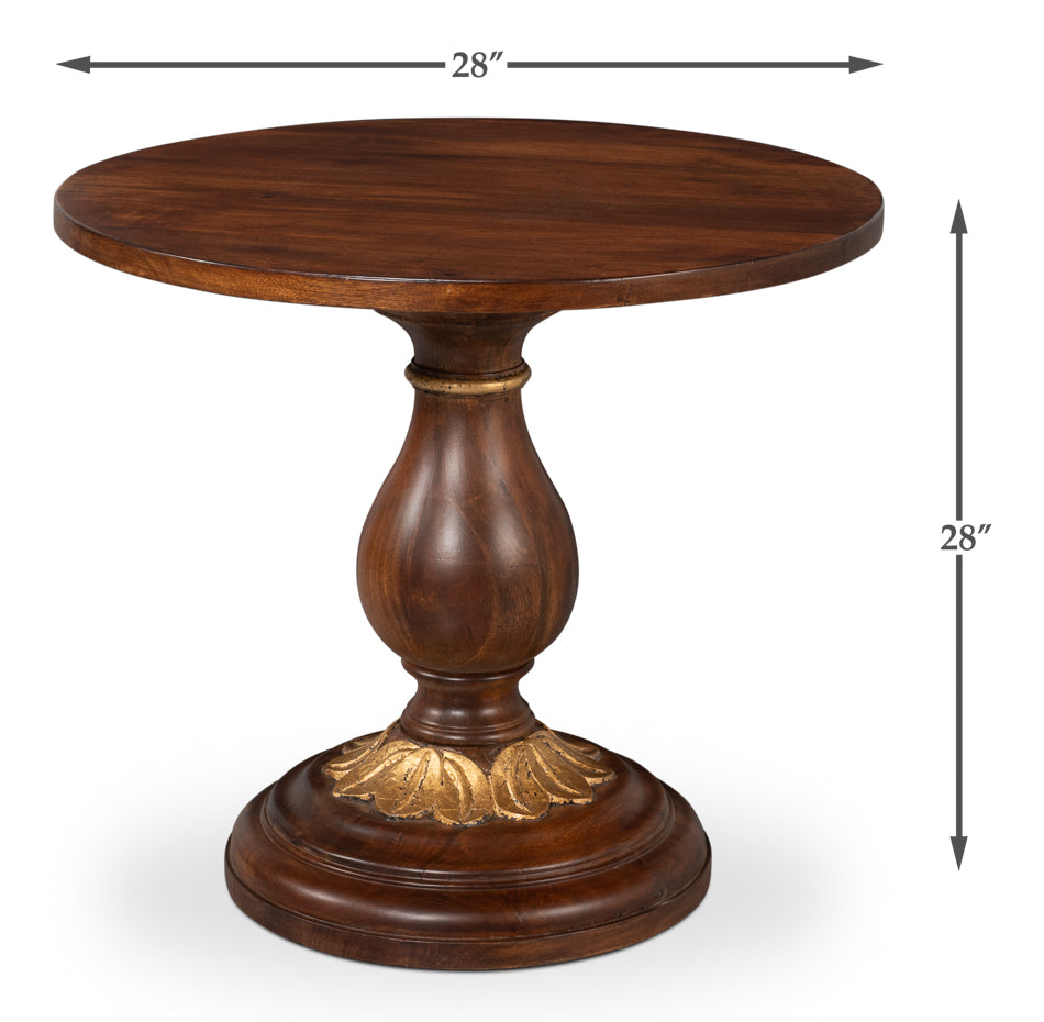 Elizabeth Mango Wood Reddish Brown Round End Table