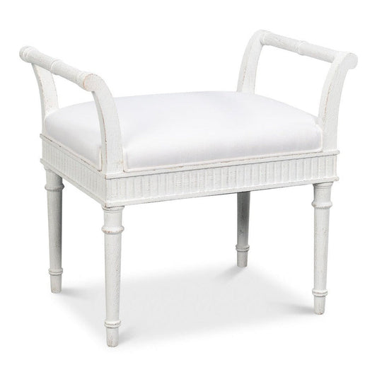 Gale Bungalow Acacia Wood White Bench