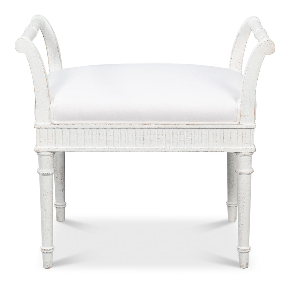 Gale Bungalow Acacia Wood White Bench