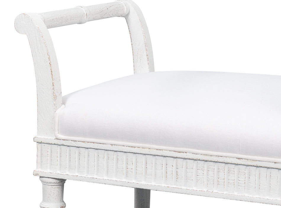 Gale Bungalow Acacia Wood White Bench