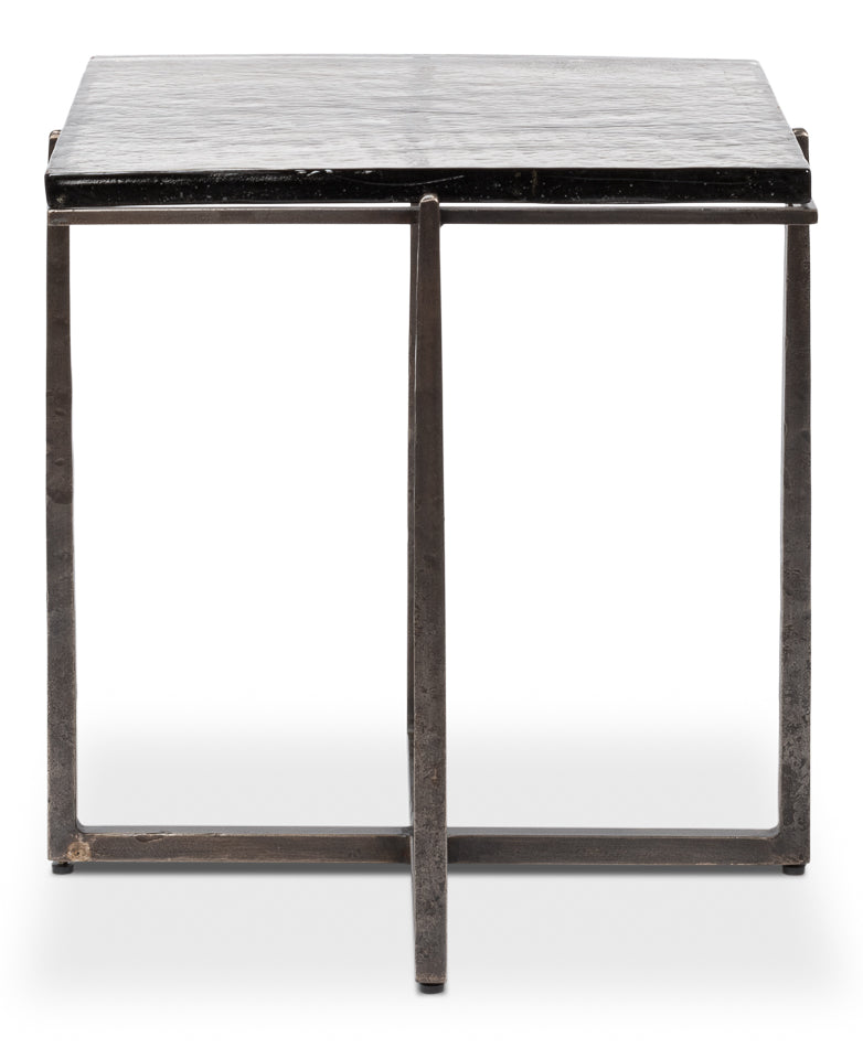 Erik Forged Iron Grey Square Side Table