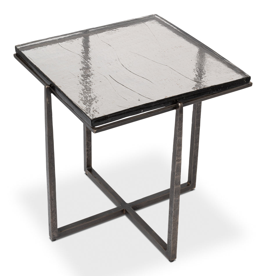 Erik Forged Iron Grey Square Side Table