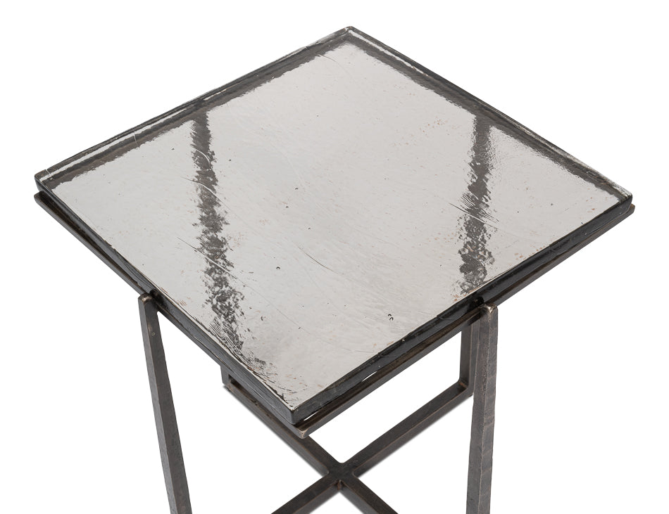 Erik Forged Iron Grey Square Side Table