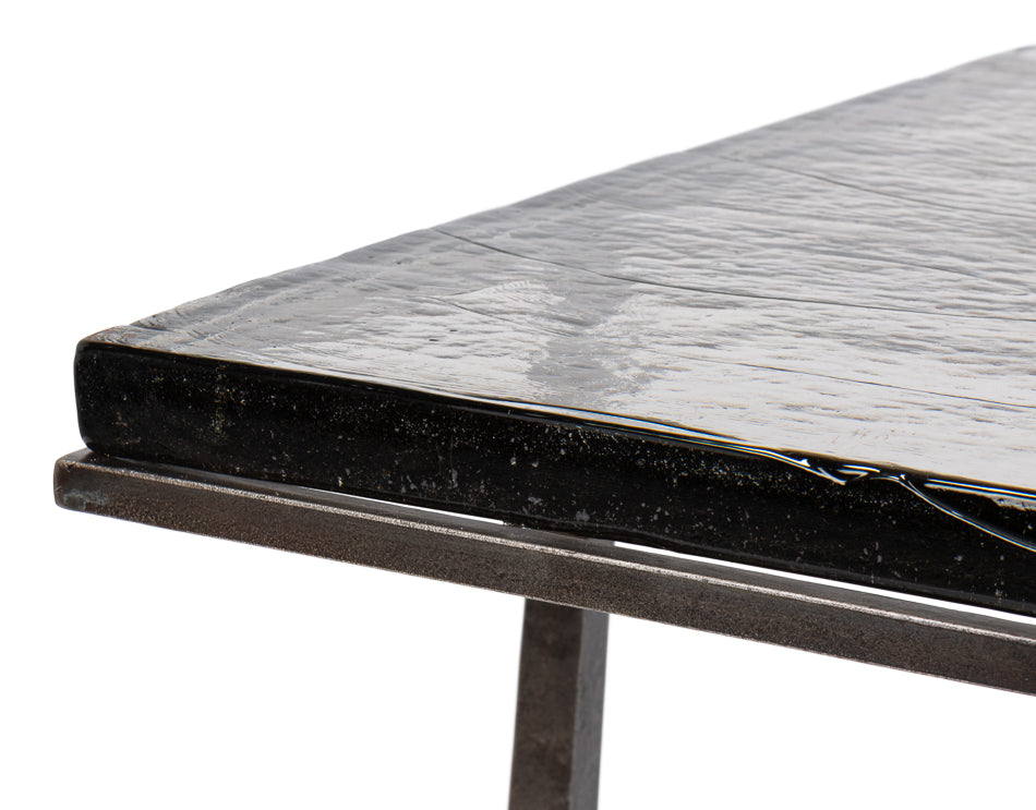 Erik Forged Iron Grey Square Side Table