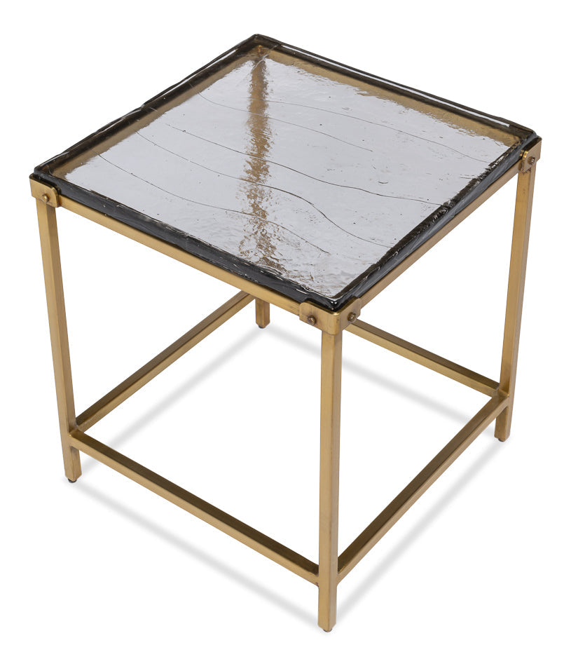 Christian Iron Gold Square Side Table