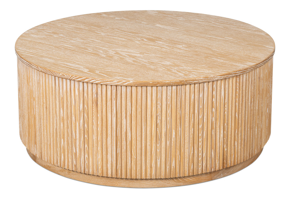 Donald Wood Brown Round Cocktail Table