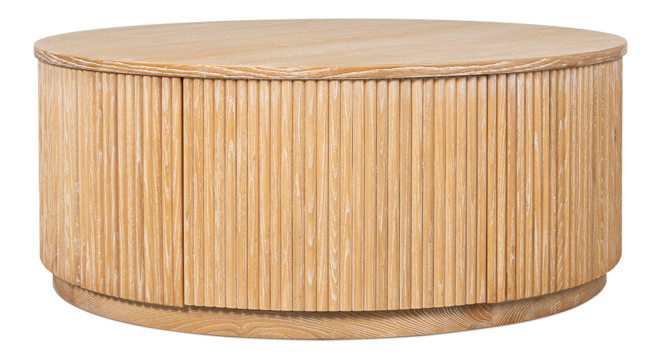 Donald Wood Brown Round Cocktail Table