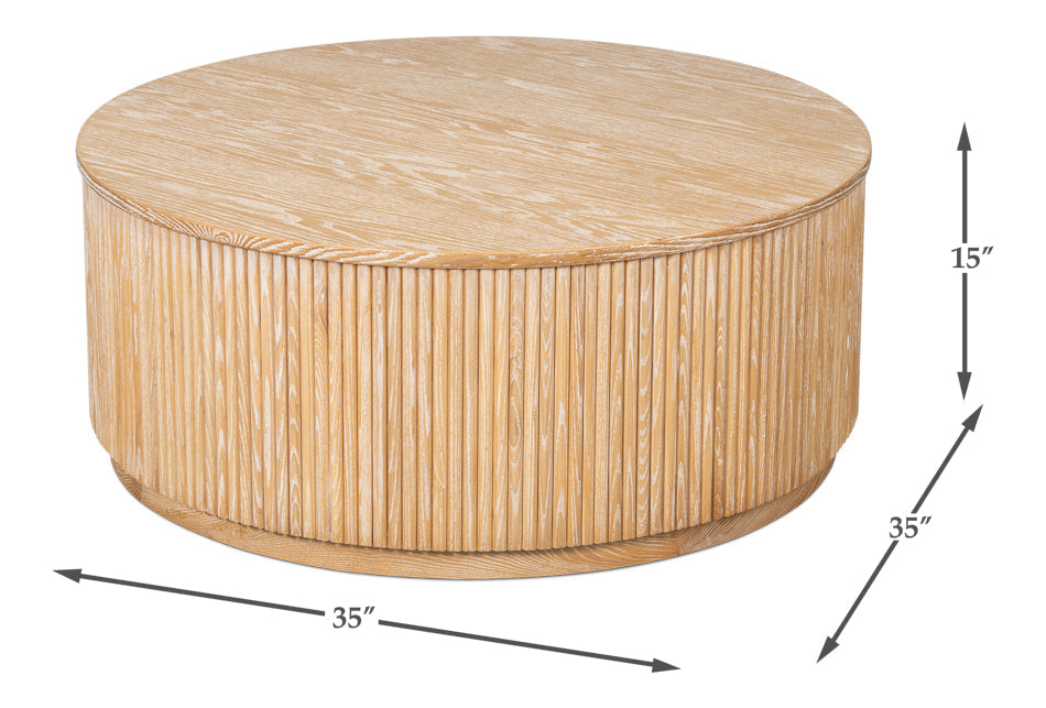 Donald Wood Brown Round Cocktail Table