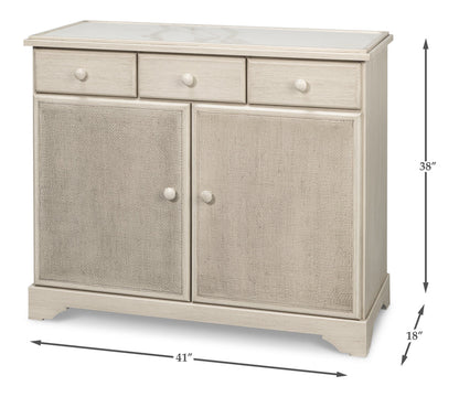 Jeremy Tulip Wood And Porcelain IvoryTwo Door Buffet