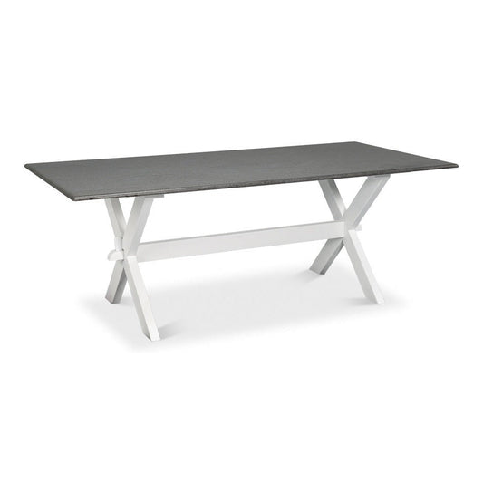 Daniels Tulip Wood Base Grey Rectangular Dining Table