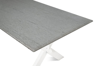 Daniels Tulip Wood Base Grey Rectangular Dining Table