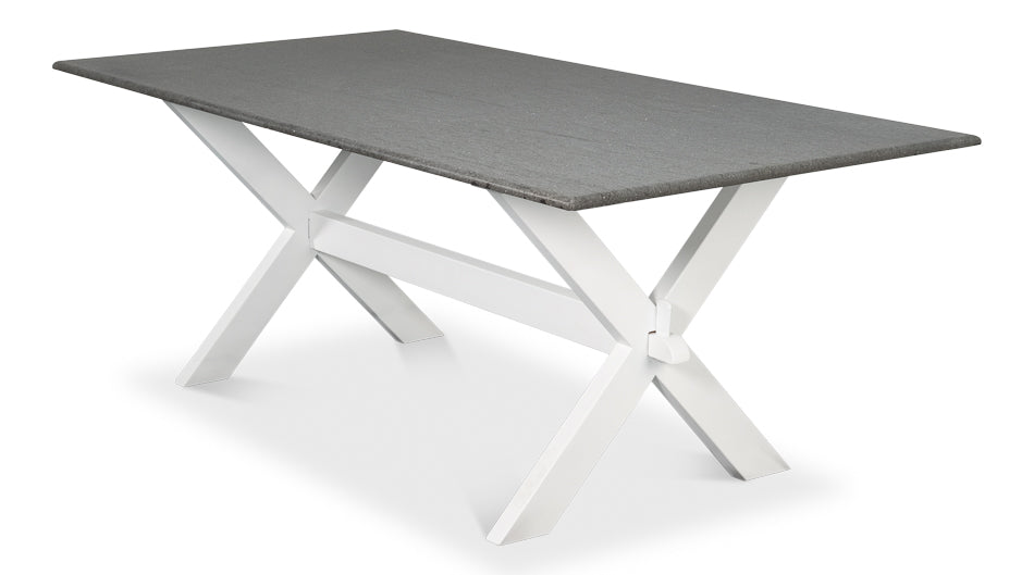 Daniels Tulip Wood Base Grey Rectangular Dining Table