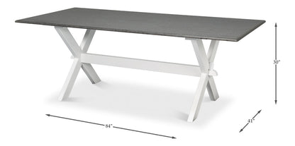 Daniels Tulip Wood Base Grey Rectangular Dining Table