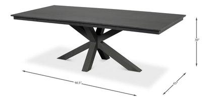 Eich Tulip Wood Base Grey Rectangular Dining Table