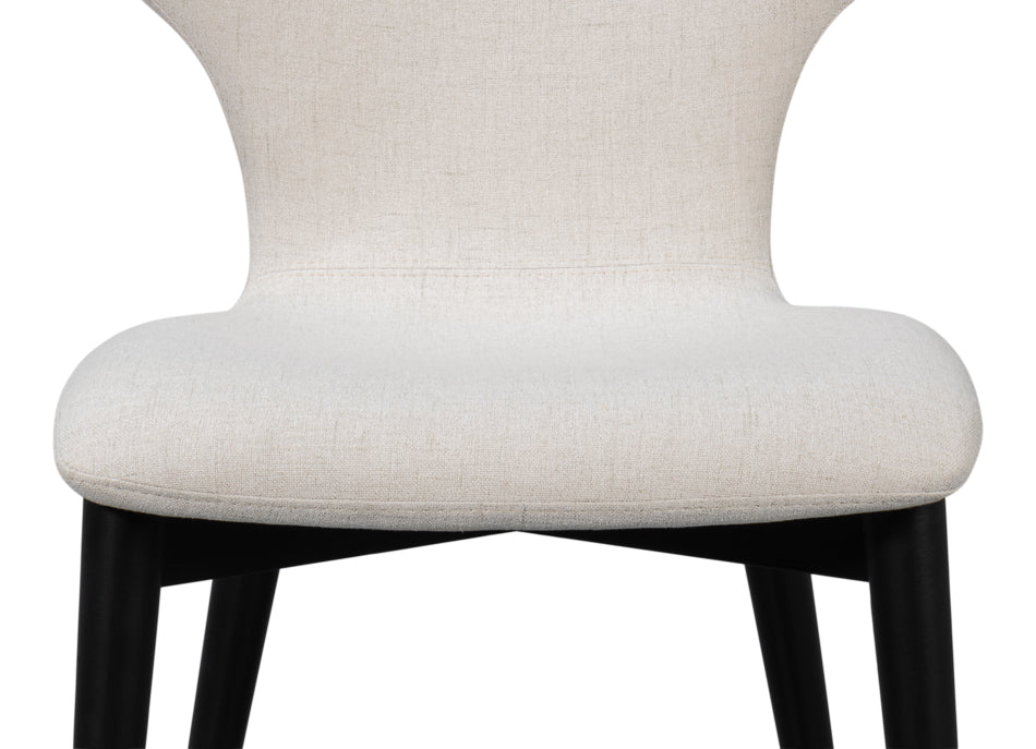 Contour Beechwood Ivory Armless Sidechair