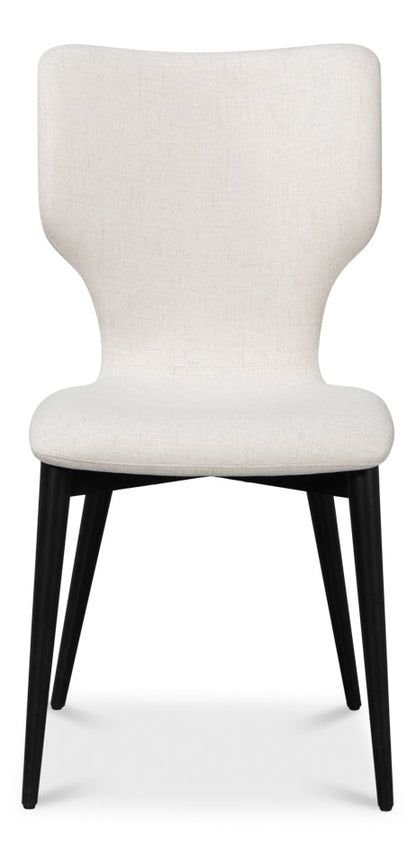 Contour Beechwood Ivory Armless Sidechair