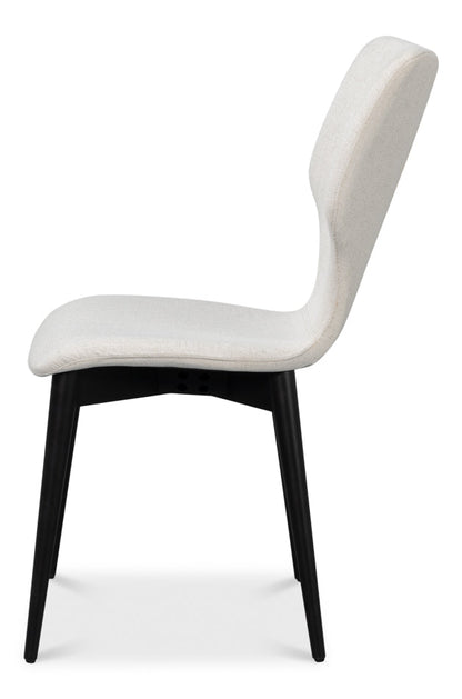 Contour Beechwood Ivory Armless Sidechair