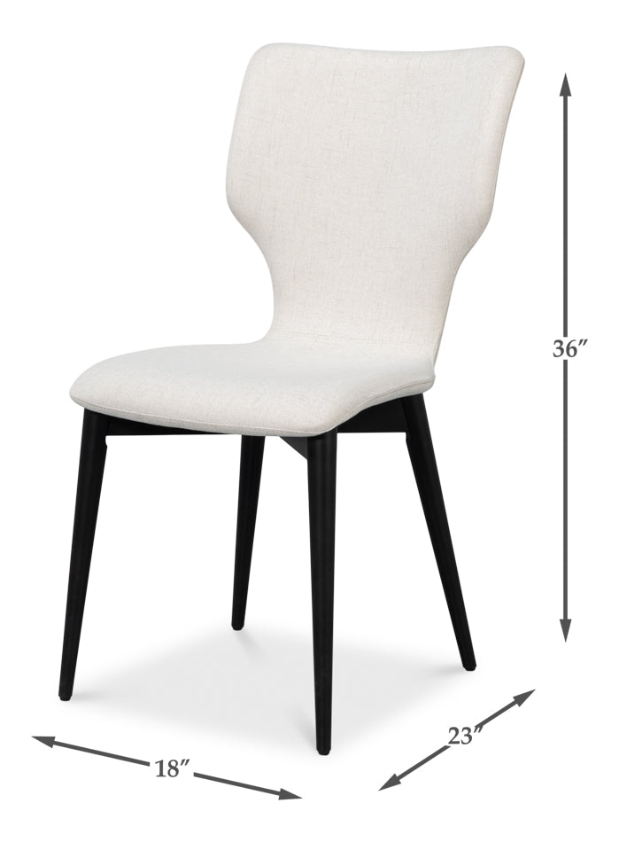 Contour Beechwood Ivory Armless Sidechair