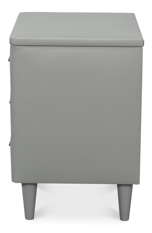 Avvolto Upholstered Mdf Grey 3 Drawer Night Stand