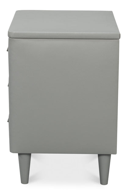 Avvolto Upholstered Mdf Grey 3 Drawer Night Stand