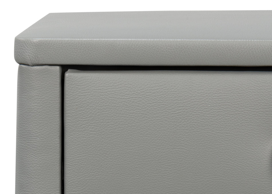 Avvolto Upholstered Mdf Grey 3 Drawer Night Stand