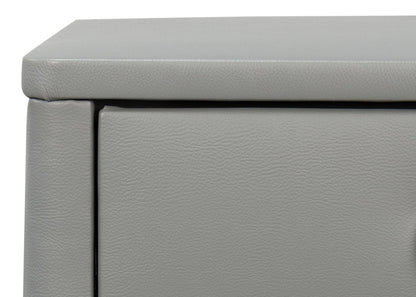 Avvolto Upholstered Mdf Grey 3 Drawer Night Stand