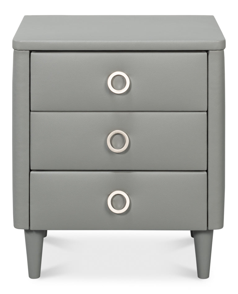 Avvolto Upholstered Mdf Grey 3 Drawer Night Stand