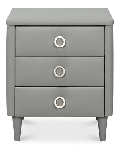 Avvolto Upholstered Mdf Grey 3 Drawer Night Stand