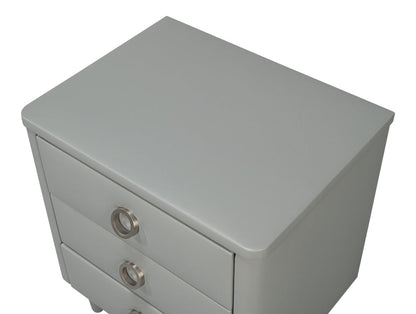 Avvolto Upholstered Mdf Grey 3 Drawer Night Stand