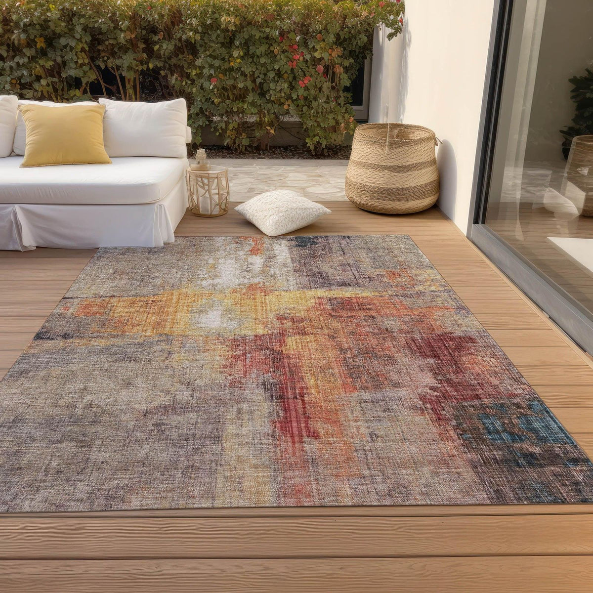 Jaelor Brown Washable Indoor-Outdoor Rug -- brown
