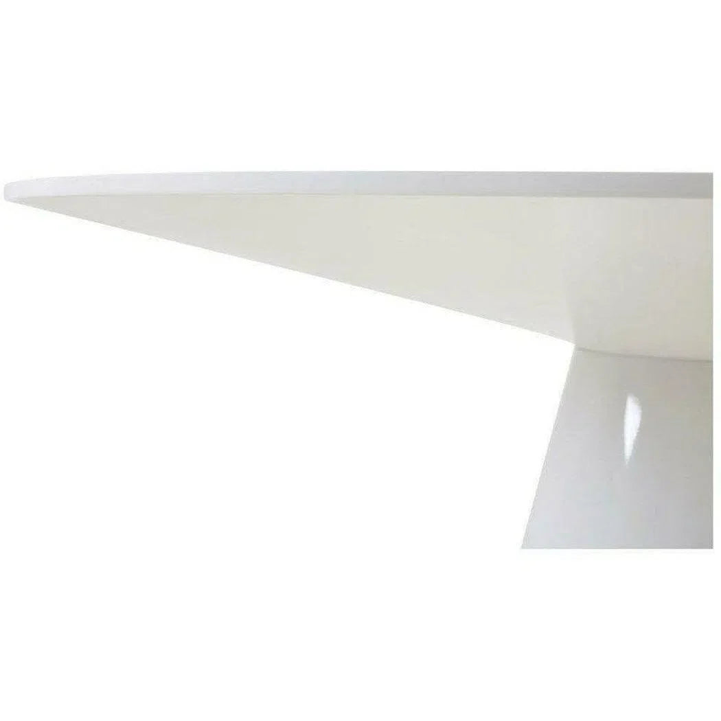 54" Contemporary High Gloss White Round Dining Table for 6 People Dining Tables LOOMLAN By Moe's Home