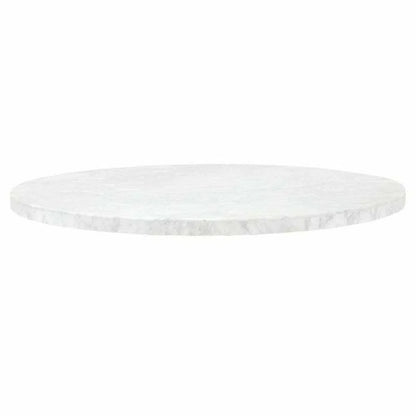 54" Italian Carrera White Marble Round Dining Table Top Dining Tables LOOMLAN By Essentials For Living