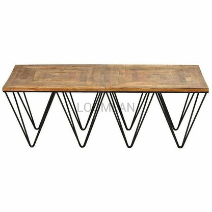 54" Rectangular Reclaimed Wood Planks Coffee Table Coffee Tables LOOMLAN By LOOMLAN