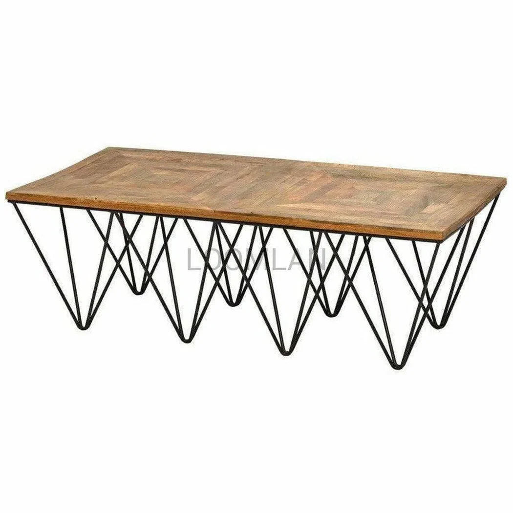 54" Rectangular Reclaimed Wood Planks Coffee Table Coffee Tables LOOMLAN By LOOMLAN