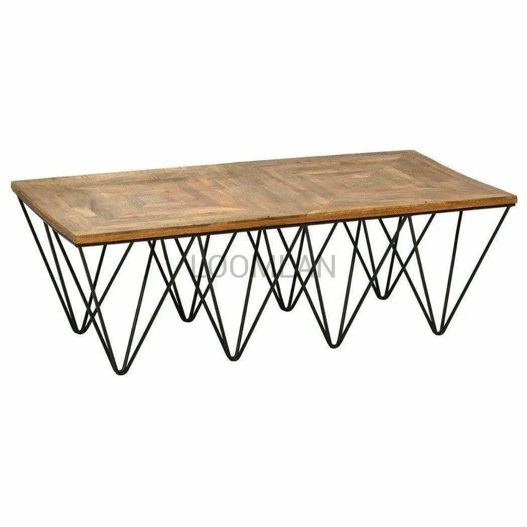 54" Rectangular Reclaimed Wood Planks Coffee Table Coffee Tables LOOMLAN By LOOMLAN