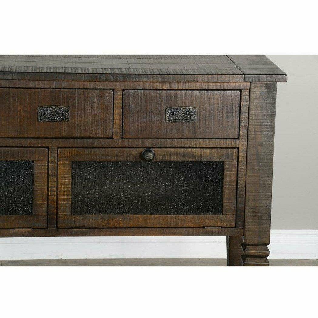 54" Rustic Sideboard Server Table 3 Top Drawers and Glass Doors Sideboards Sideboards and Things By Sunny D