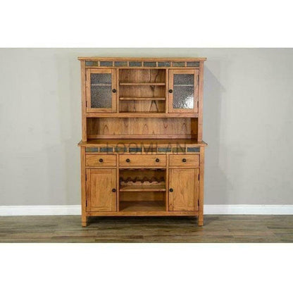 54" Solid Wood Rustic Buffet Sideboard With Wine Rack Sideboards Sideboards and Things By Sunny D