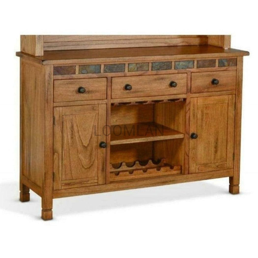 54" Solid Wood Rustic Buffet Sideboard With Wine Rack Sideboards Sideboards and Things By Sunny D