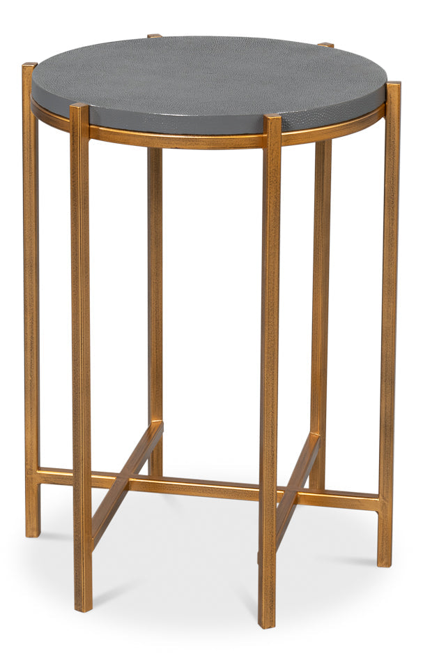 Spence Mdf and Iron Grey Round Side Table