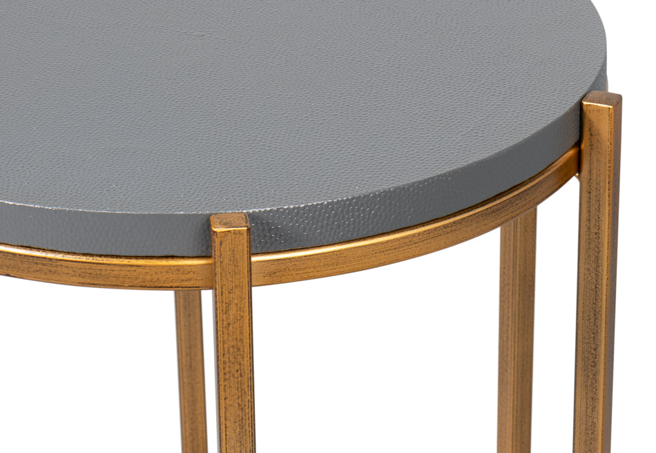 Spence Mdf and Iron Grey Round Side Table