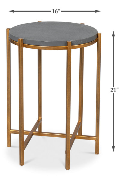 Spence Mdf and Iron Grey Round Side Table