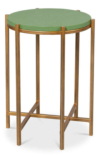 Spence Mdf and Iron Green Round Side Table