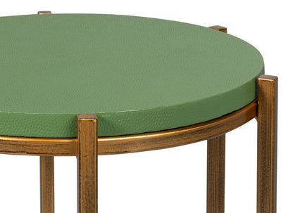 Spence Mdf and Iron Green Round Side Table