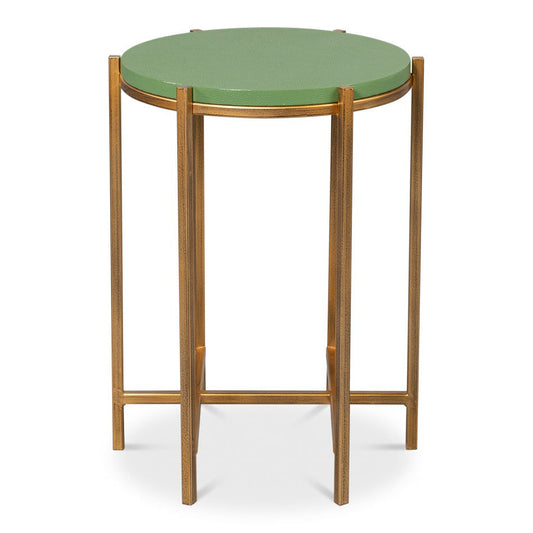 Spence Mdf and Iron Green Round Side Table