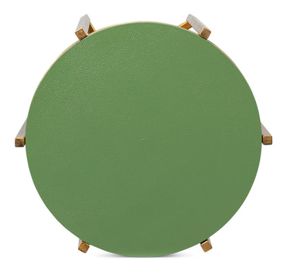 Spence Mdf and Iron Green Round Side Table