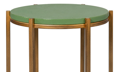 Spence Mdf and Iron Green Round Side Table