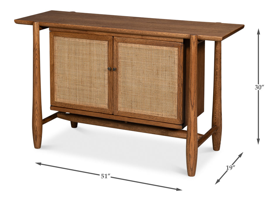 Nido Natural Wood 2 Door Rattan Sideboard