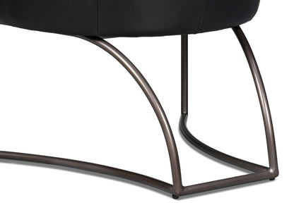 Nagel Distilled Leather and Iron Black Arm Chair